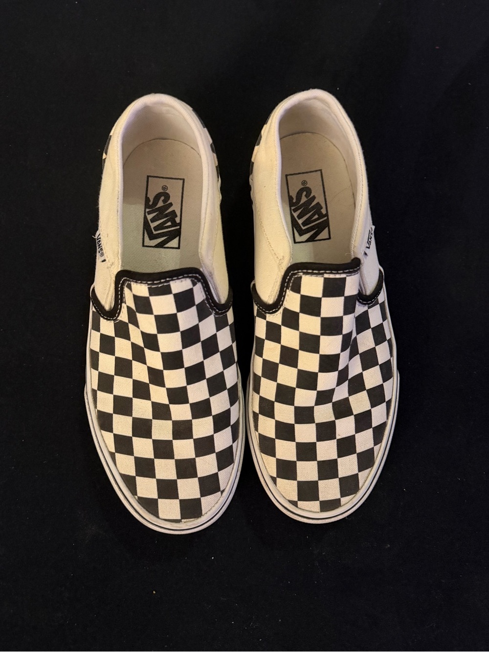 Vans Classic Slip-On Checkerboard Sneakers - Black/White